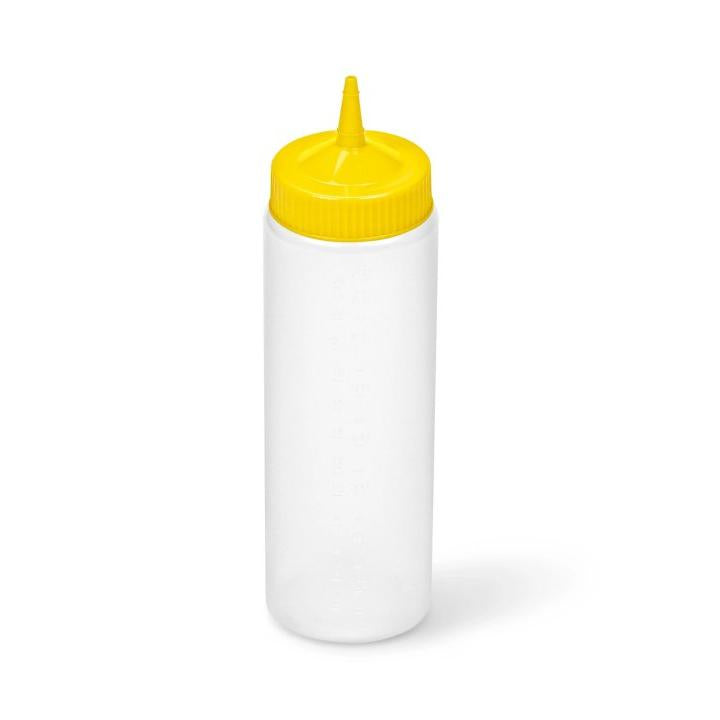 oz Squeeze Bottle with Wide Mouth, Yellow Top