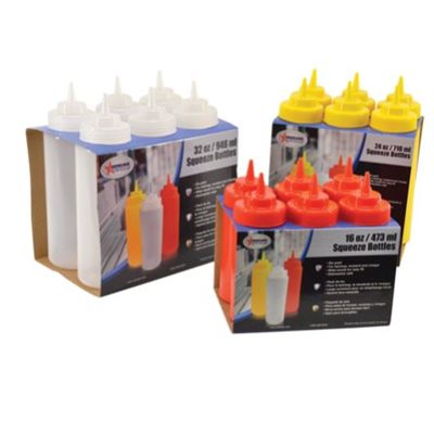 Oz Wide Mouth Squeeze Bottles 6 /Pack, Clear