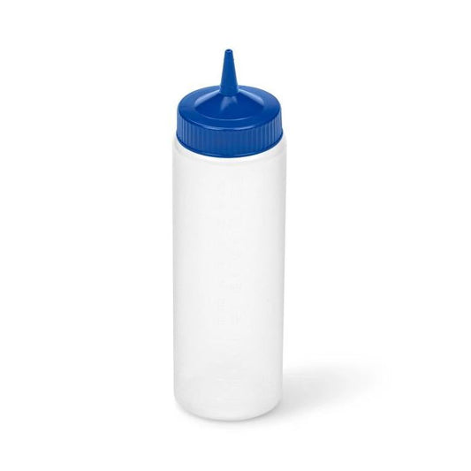 Oz Wide Mouth Clear Squeeze Bottle with Blue Cap