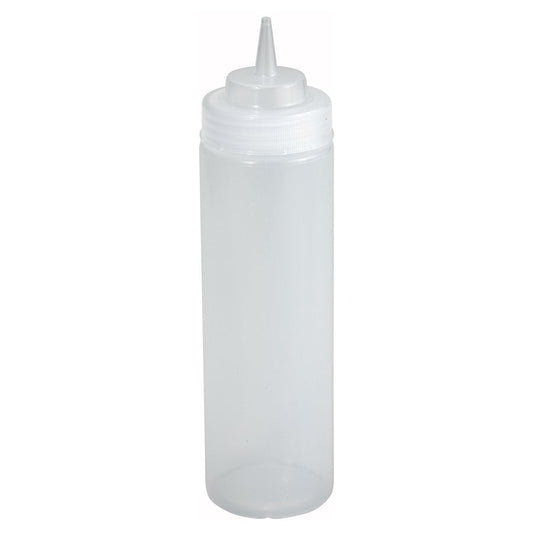 24 Oz Wide Mouth Clear Squeeze Bottle 6 /Pack - PSW-24